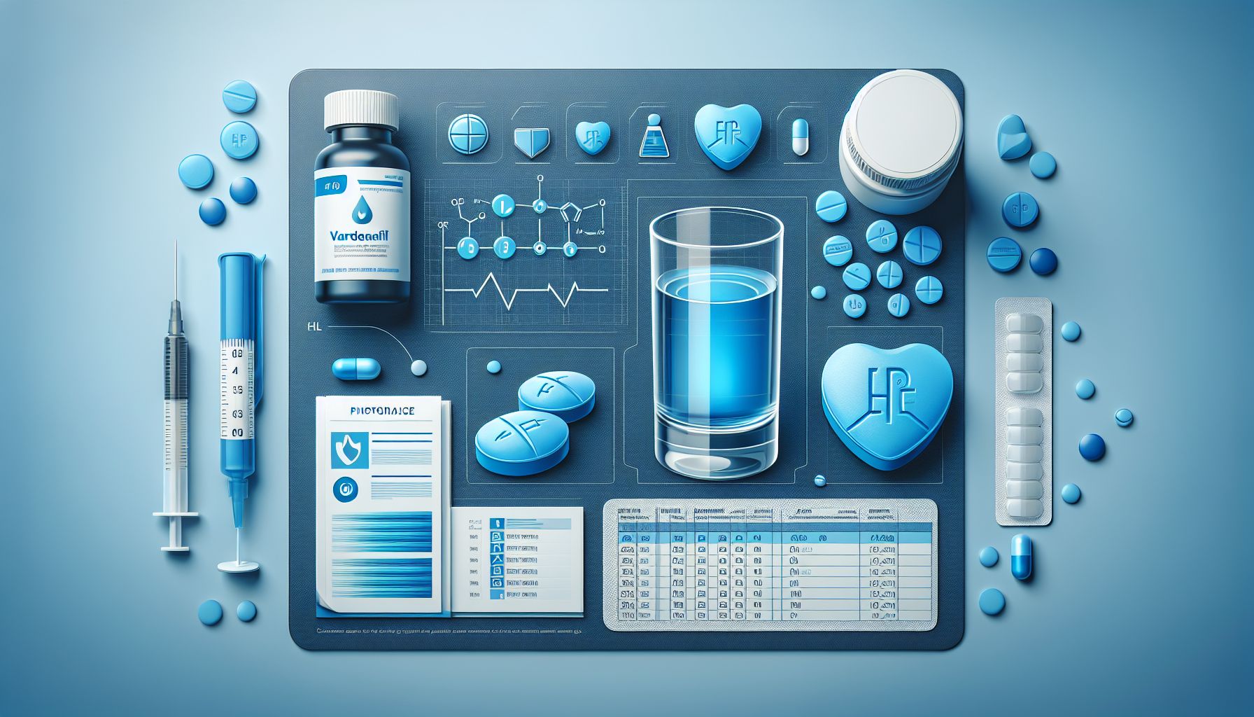 Image of Vardenafil tablets and its packaging